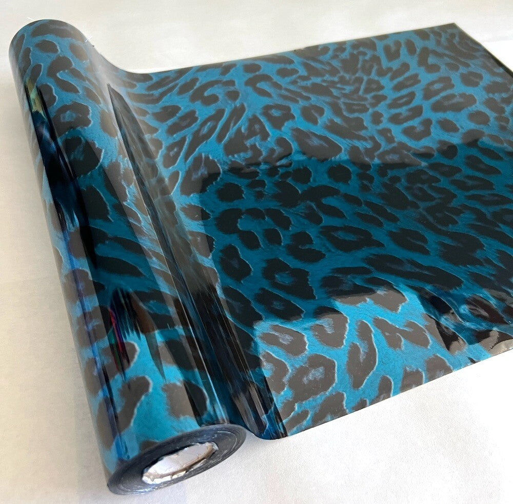 Blue Cheetah Metallic Foil