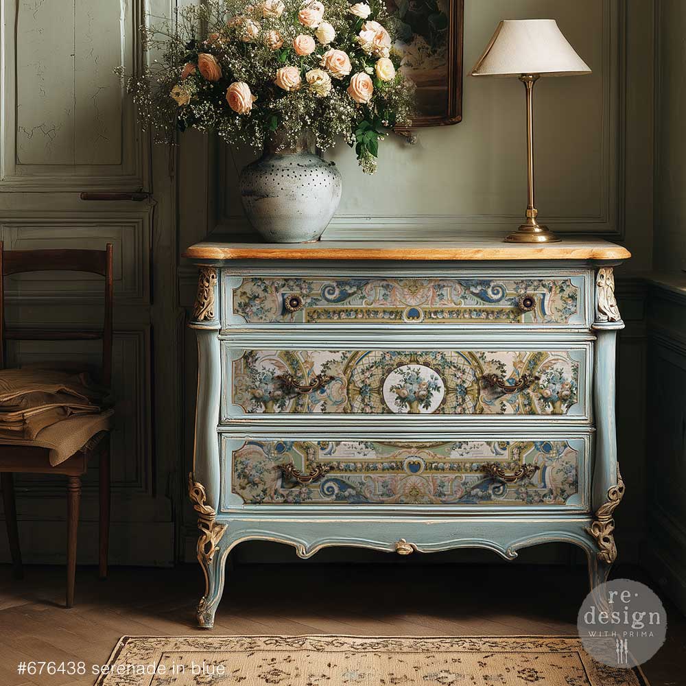 Serenade in Blue decoupage paper